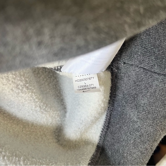 Nike NikeLab NRG Solo Swoosh Washed Crewneck Sweatshirt CZ5353-071 Size L Grey - Picture 4 of 5